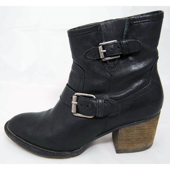 Matisse Black Leather Ankle Booties Size 7.5m - Picture 1 of 5